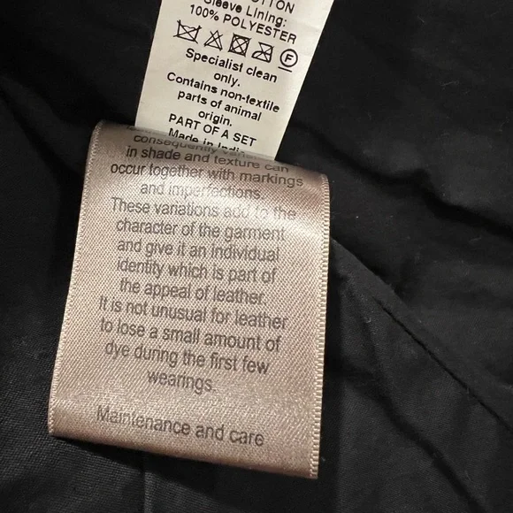 River Island Classic Black Leather Jacket sz x small - Picture 8 of 12